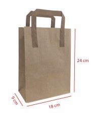 18 x 9 x 24 Kağıt Saplı Kraft Çanta