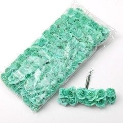 Kağıt Gül Çiçek Mint Yeşili