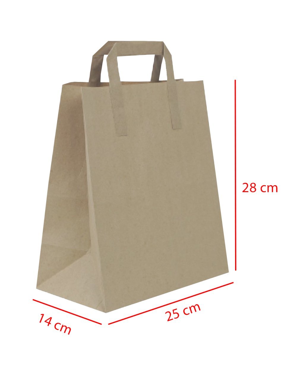 25 x 14 x 28 Kağıt Saplı Kraft Çanta