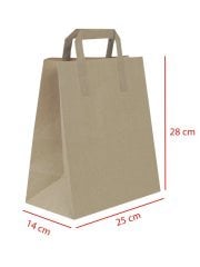 25 x 14 x 28 Kağıt Saplı Kraft Çanta