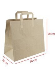 30 x 16 x 28 Kağıt Saplı Kraft Çanta