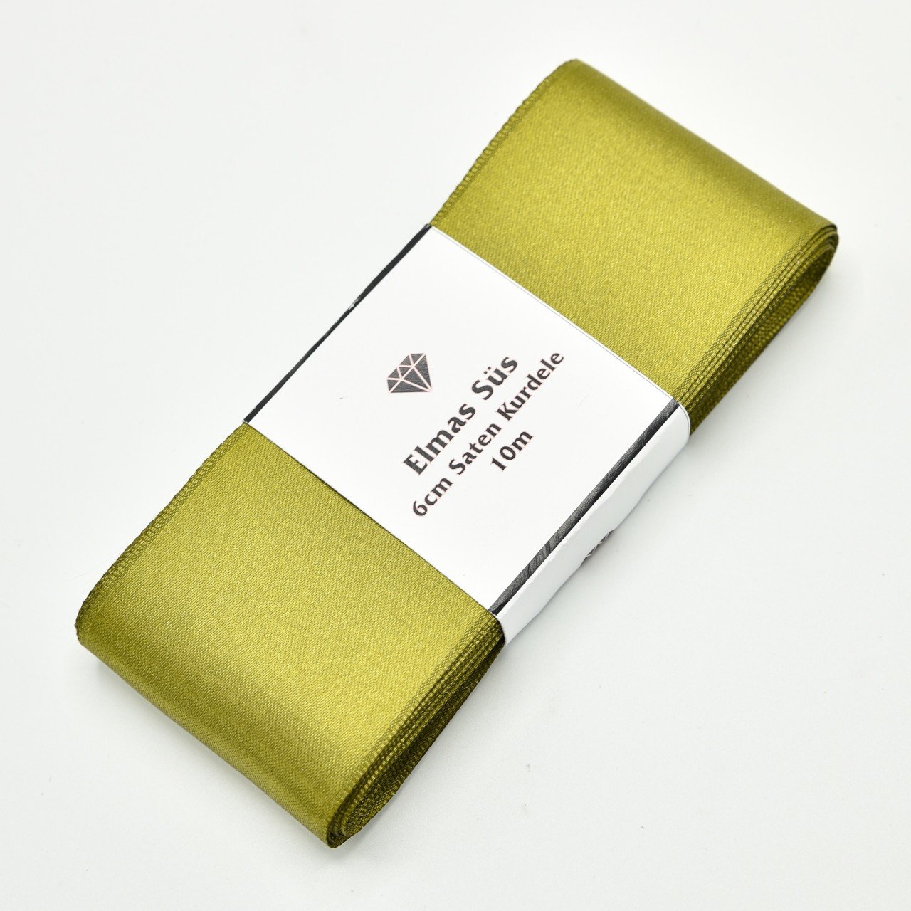 Saten Kurdele 6cm Haki