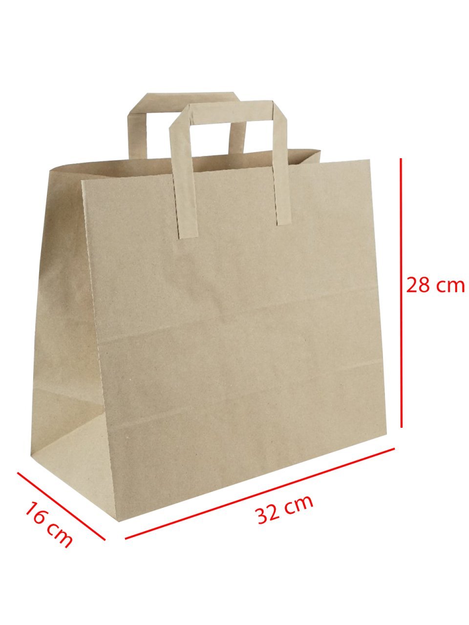32 x 16 x 28 Kağıt Saplı Kraft Çanta