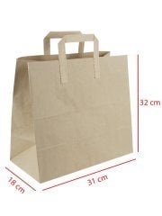 32 x 18 x 31 Kağıt Saplı Kraft Çanta