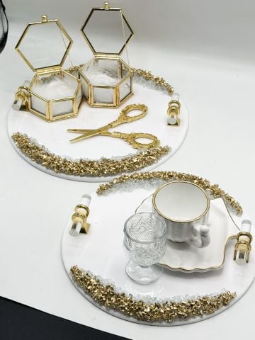 Epoksi İsteme  Tepsi Seti Gold