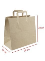 28 x 16 x 28 Kağıt Saplı Kraft Çanta