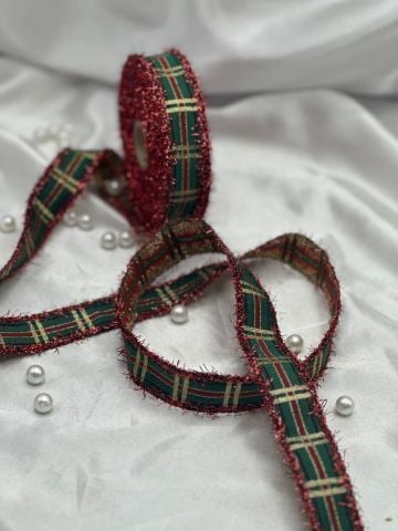 Simli Yılbaşı Kurdelesi 5 metre Kırmızı Simli