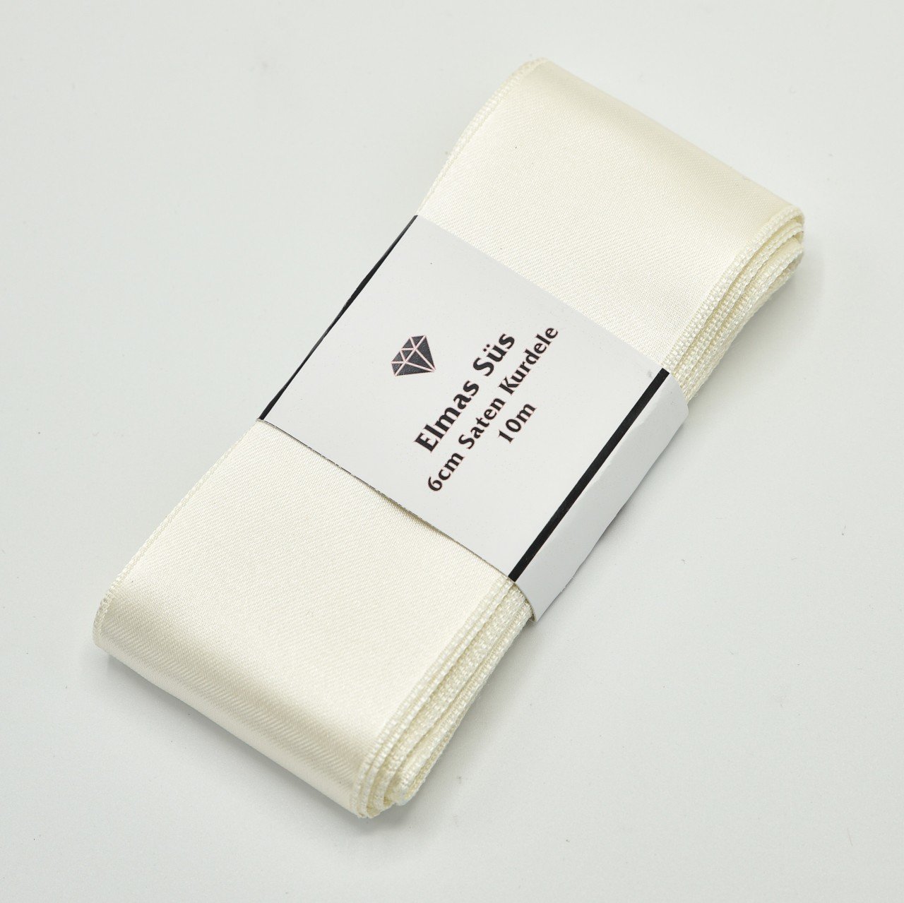 Saten Kurdele 6cm Krem