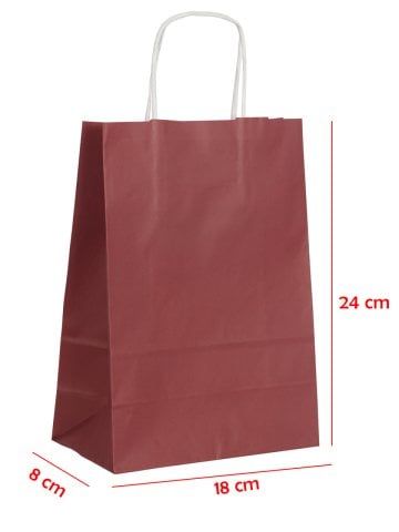 18 x 8 x 24 Büküm Saplı Kağıt Çanta (25 adet) Bordo