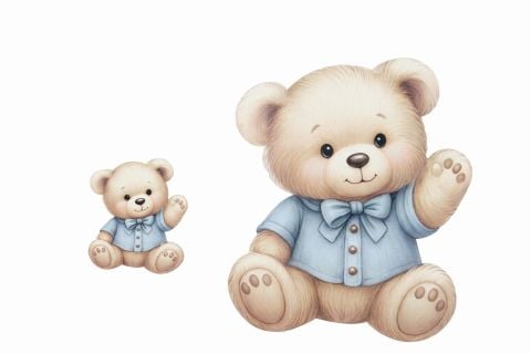 Kart 50 adet  Mavili Ayıcık