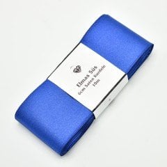 Saten Kurdele 6cm Saks Mavisi