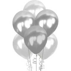 Metalik Balon 30cm (100 adet) Gümüş