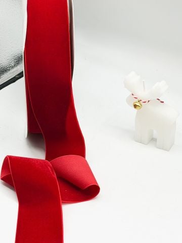 5 cm  Kadife Kurdele  (5metre) Kırmızı