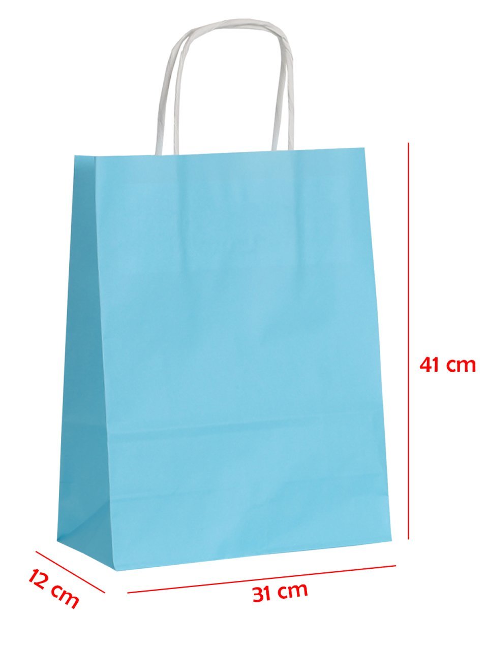 31 x 12 x 41 Büküm Saplı Kağıt Çanta (25 adet) Mavi