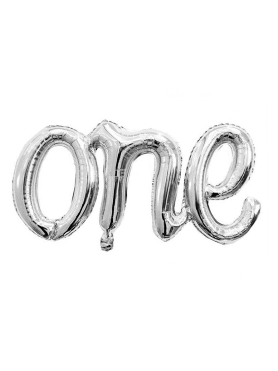 One' Yazılı Balon 100cm - Gümüş