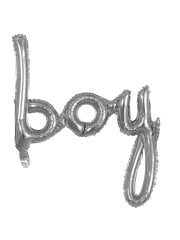 Boy' Yazılı Balon 70cm - Gümüş