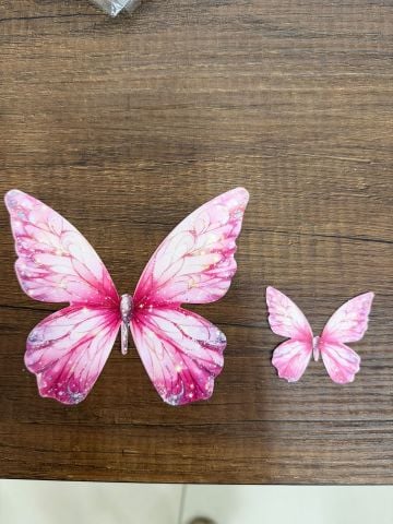 Kart 50 adet Çift Pembe Kelebek