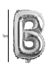 Harf Folyo Balon Gümüş 76cm B