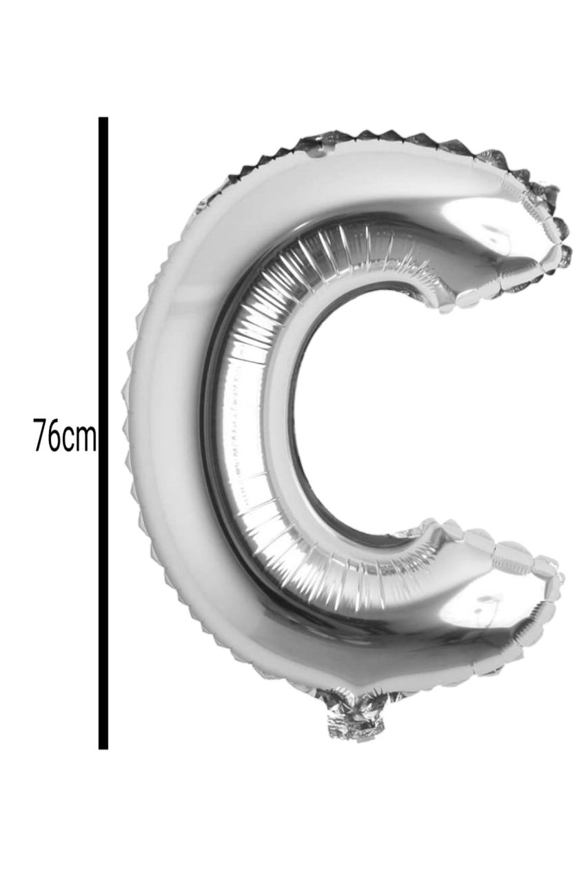 Harf Folyo Balon Gümüş 76cm C