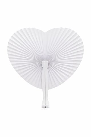 Beyaz Kağıt Yelpaze Kalp