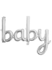 Baby' Yazılı Balon 90cm - Gümüş