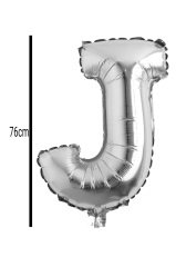 Harf Folyo Balon Gümüş 76cm J