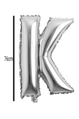 Harf Folyo Balon Gümüş 76cm K