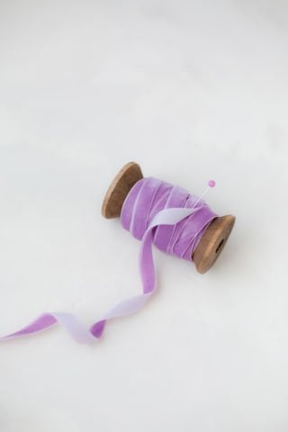 1cm Kadife Kurdele - 5m Lila