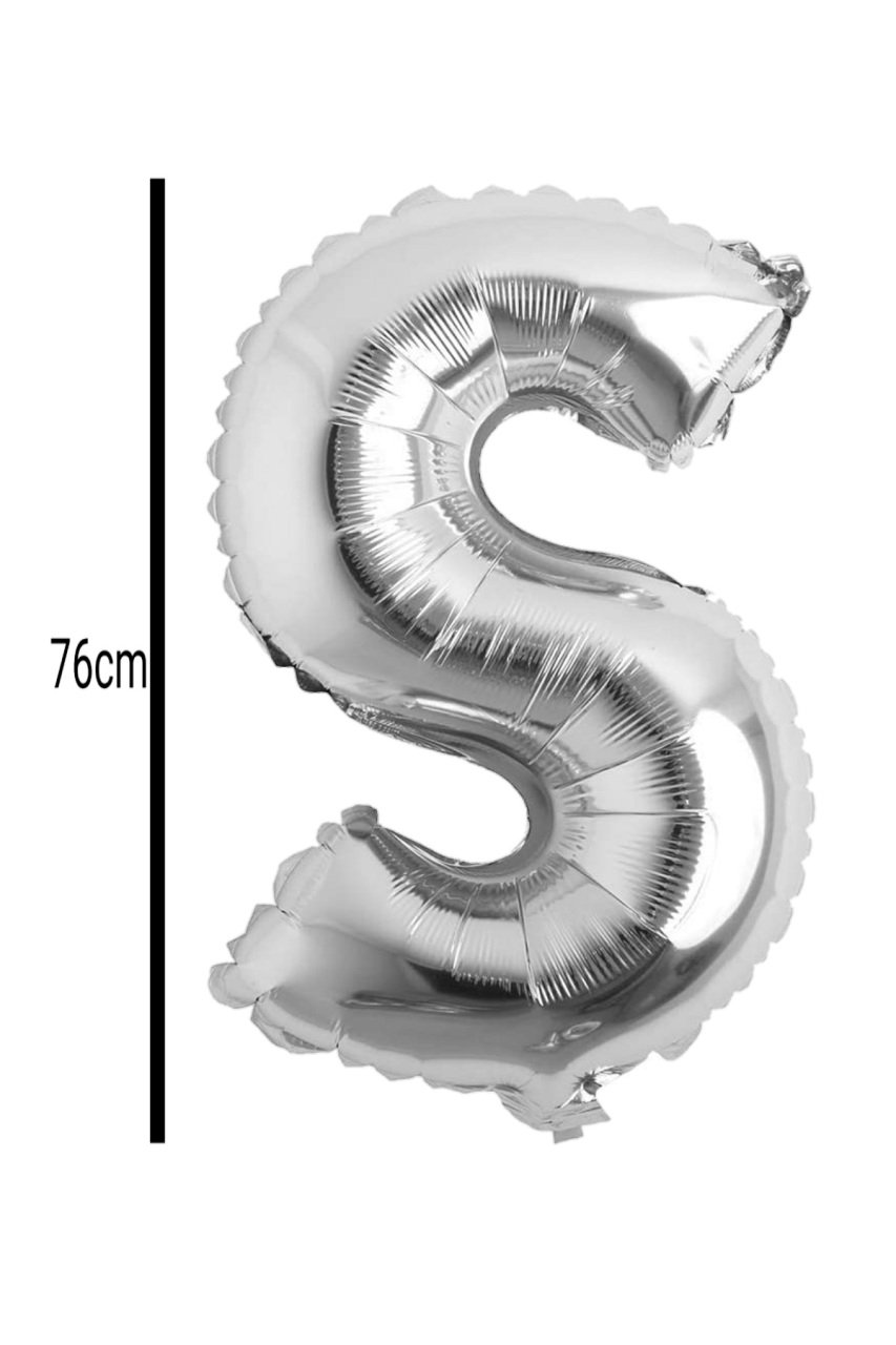 Harf Folyo Balon Gümüş 76cm S