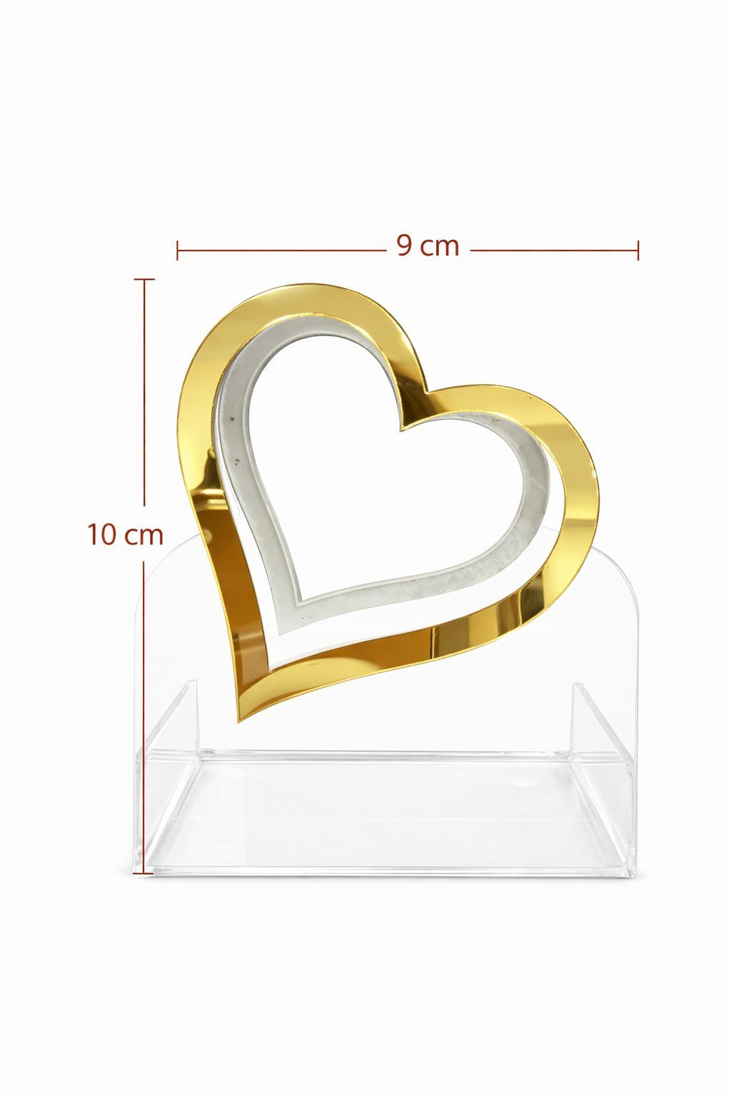 Pleksi Çanta Kalp Gold