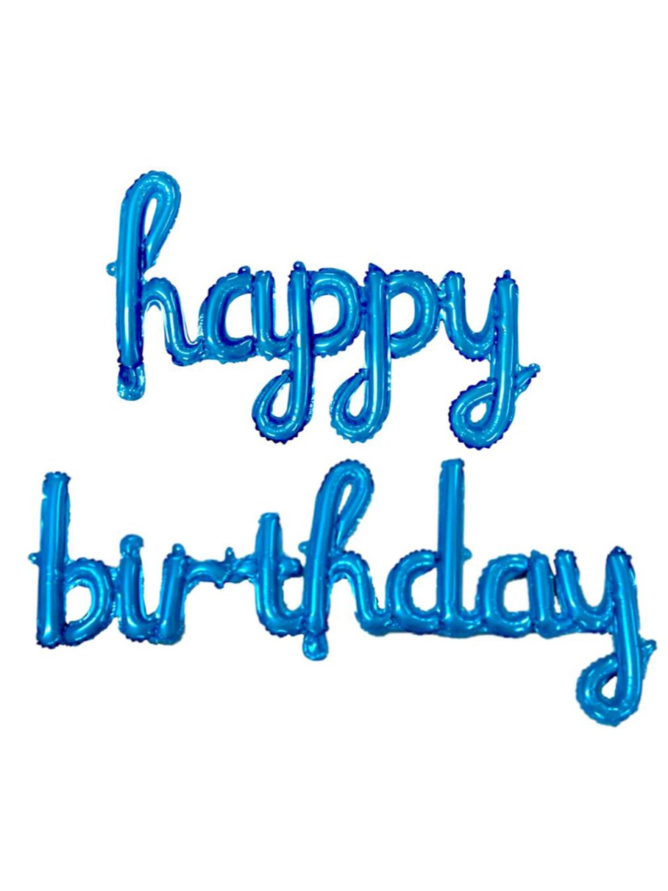 Happy Birthday' El Yazılı Set Balon  - Mavi
