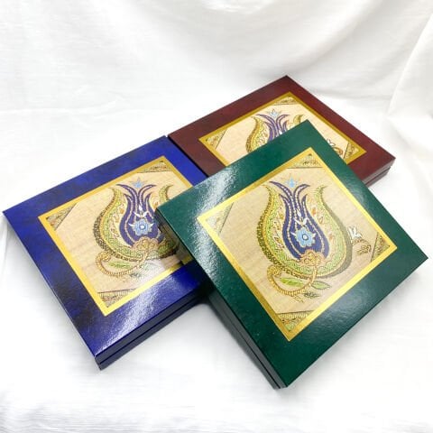 Geleneksel Desenli Madlen Çikolata Kutuları - 3'lü 9 Yuvalı - 18x18cm