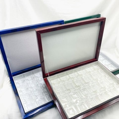Geleneksel Desenli Madlen Çikolata Kutuları - 3'lü 24 Yuvalı - 23x30cm