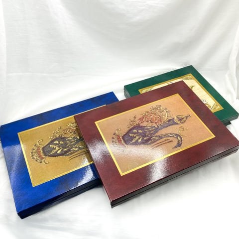 Geleneksel Desenli Madlen Çikolata Kutuları - 3'lü 24 Yuvalı - 23x30cm