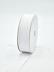 Kanaviçe Jüt Kurdele 2,5cm Beyaz