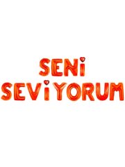 Seni Seviyorum' Yazılı Set Balon  - Kırmızı