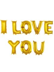 I Love You' Yazılı Set Balon  - Altın