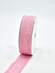 Kanaviçe Jüt Kurdele 2,5cm Pembe