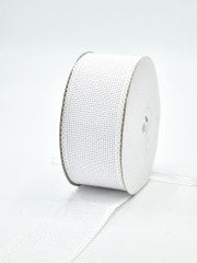 Kanaviçe Jüt Kurdele 4cm Beyaz