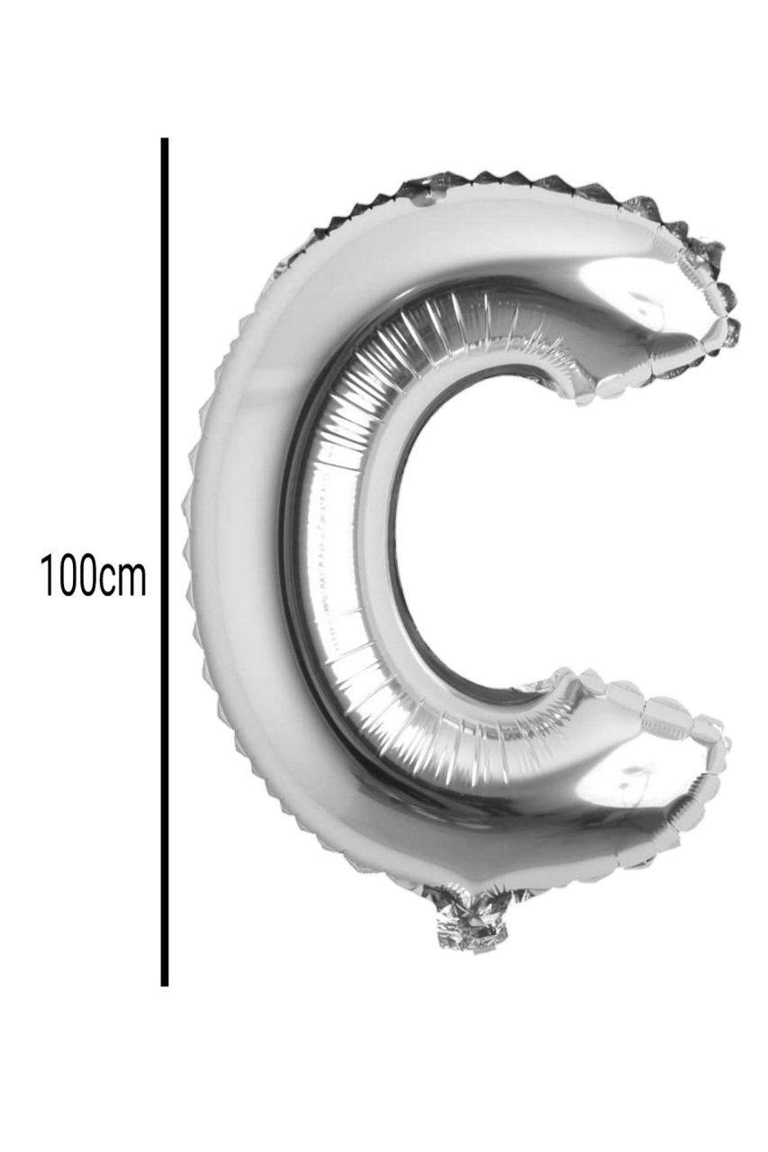 Harf Folyo Balon Gümüş 100cm C