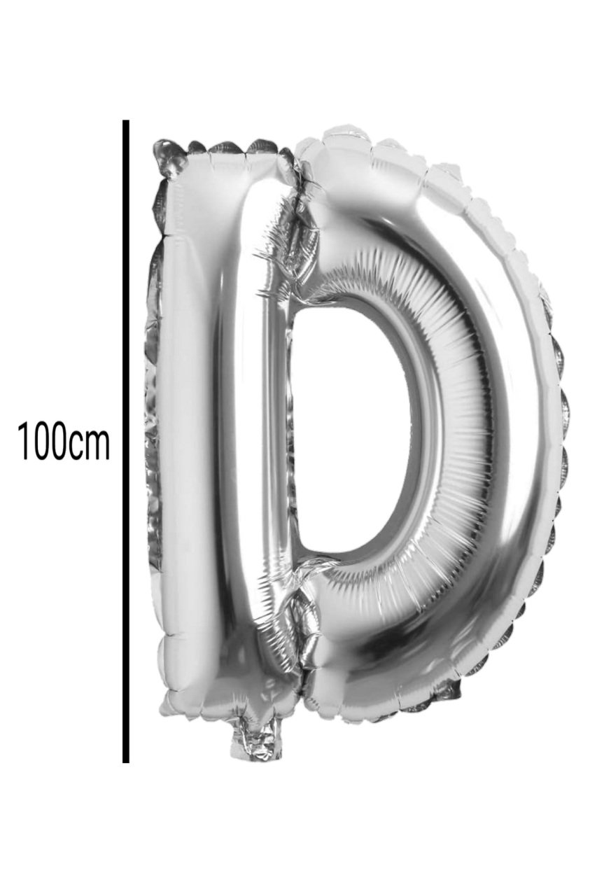 Harf Folyo Balon Gümüş 100cm D