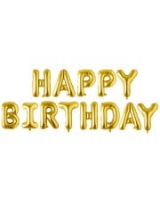 'Happy Birthday' Yazılı Set Balon  - Altın