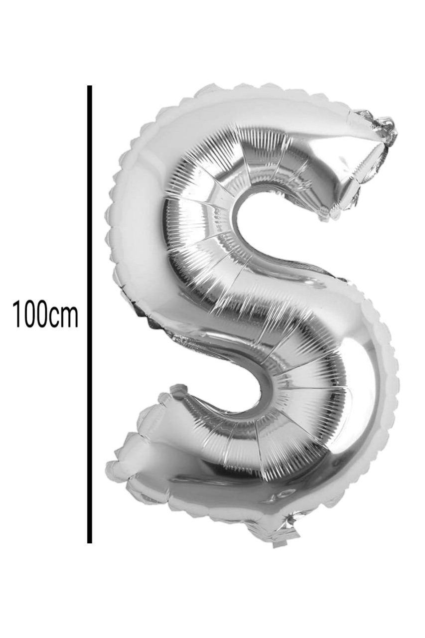 Harf Folyo Balon Gümüş 100cm S