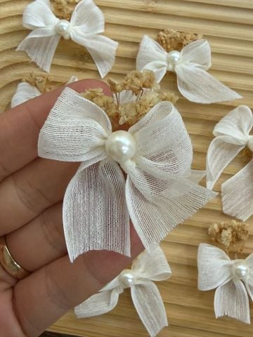  Cipso Çiçekli Keten İncili Fiyonk 50 adet