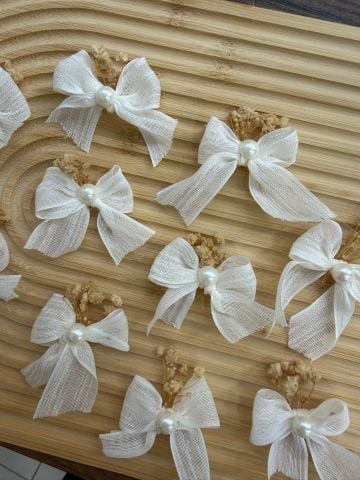 Cipso Çiçekli Keten İncili Fiyonk 50 adet