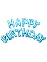 'Happy Birthday' Yazılı Set Balon  - Mavi