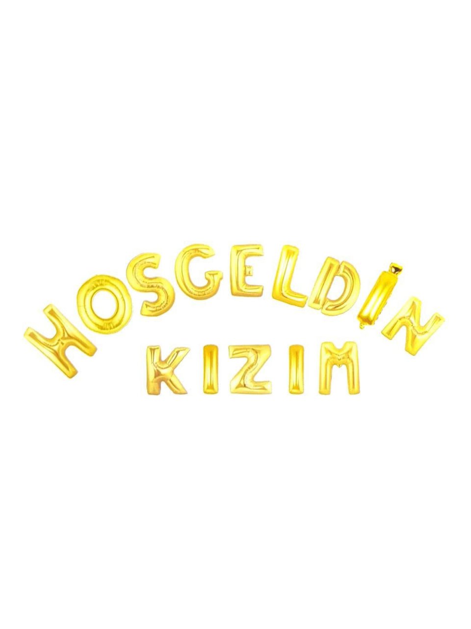 'Hoş Geldin Kızım' Yazılı Set Balon  - Altın