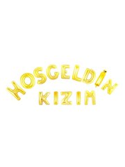 'Hoş Geldin Kızım' Yazılı Set Balon  - Altın