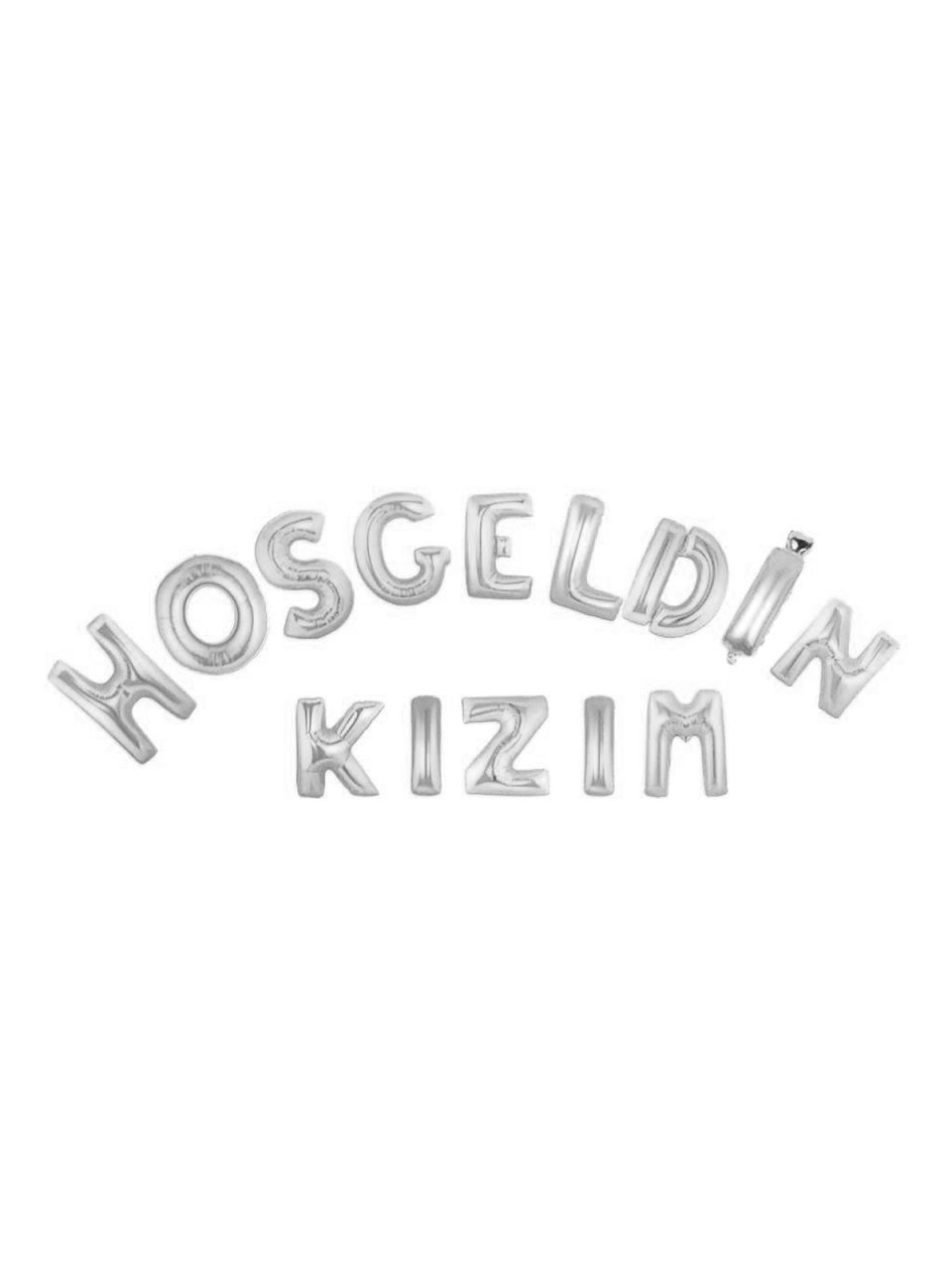 'Hoş Geldin Kızım' Yazılı Set Balon  - Gümüş