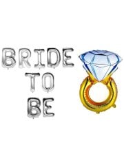 Bride To Be' Yazılı Yüzüklü Set Balon  - Gümüş